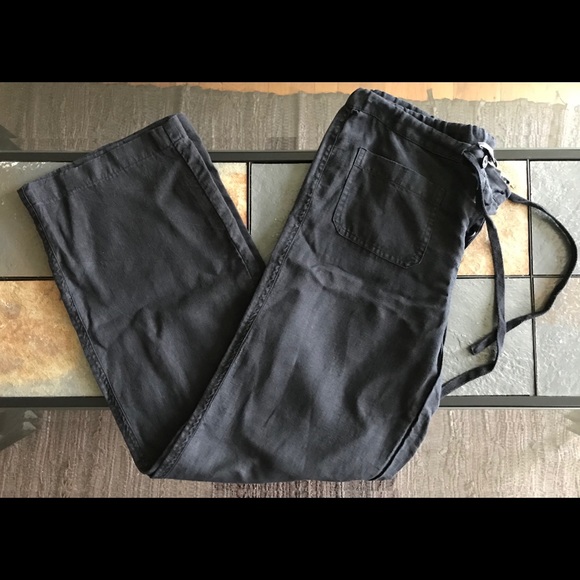 Vince Pants - Vince Linen Black Pants XS Loose Fit